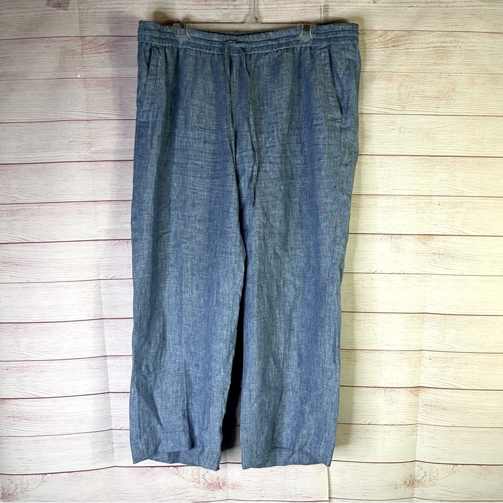 Talbots 100%‎ Linen Drawstring Pants Size 14P